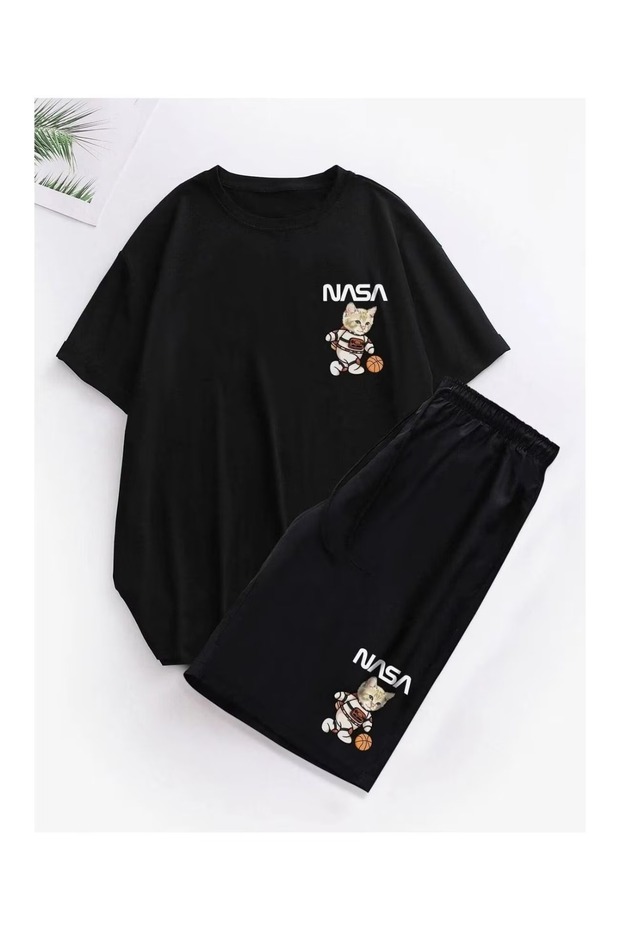 Hanangiyim Unisex Oversize Shorts Set Short Sleeve T-Shirt Comfortable Fit Summer Casual Sports