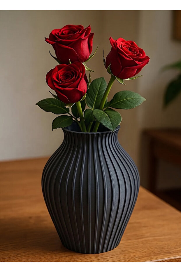 Decorative Vase - Nordic Style Bohemian - 15cm - Plastic 3D Printing - Black