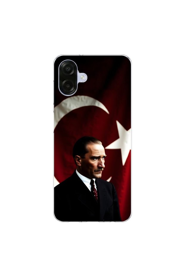 Samsung Galaxy A07 Compatible Ataturk 4 Design Transparent Case
