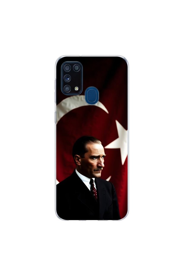 Samsung Galaxy M31 Compatible Ataturk 4 Design Transparent Case