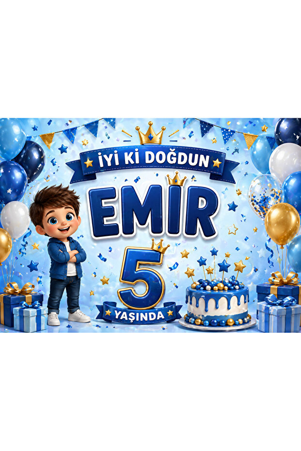 5 Years Birthday Canvas 120 X160 cm Fine Light Hd Printing