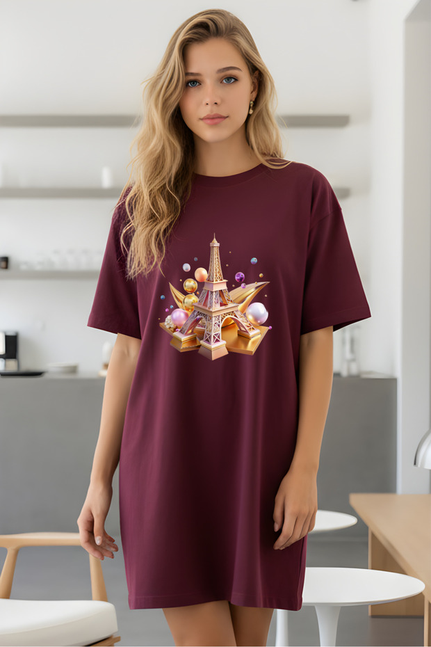 Women's Short Sleeve Crew Neck T-Shirt Dress Nightgown