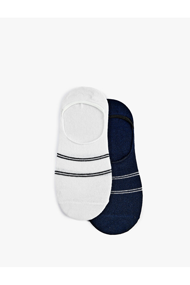 Cotton Striped 2-Piece Sports Socks Set