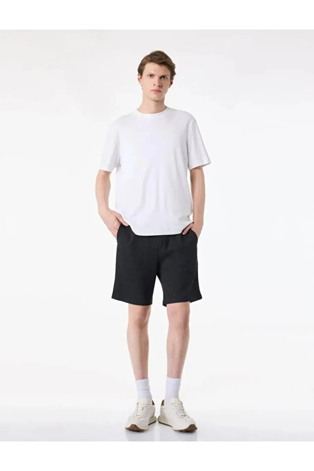Regular Fit Pocket Bermuda Shorts with Belted Waist