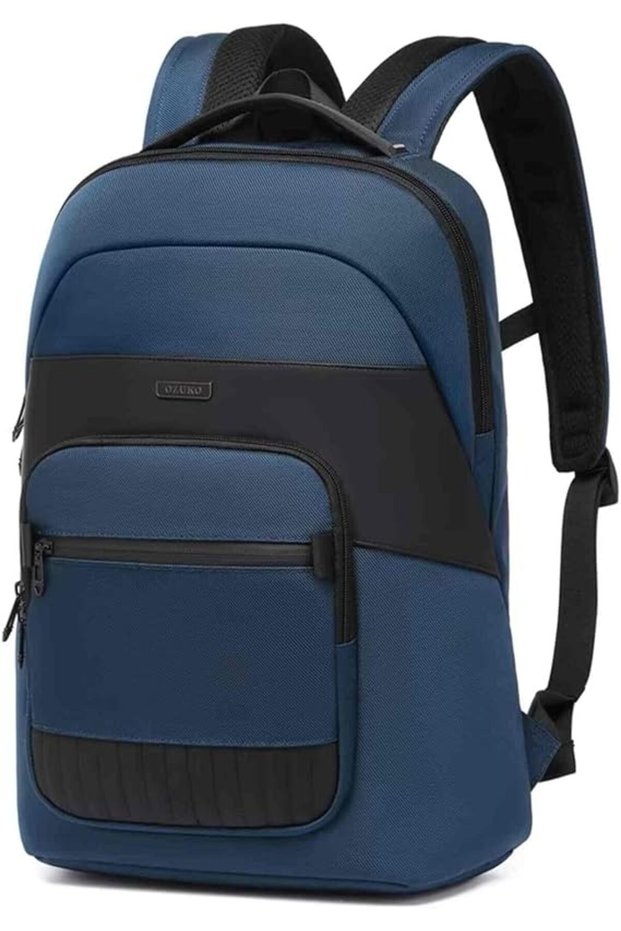 9847 Travel Laptop Backpack, 15.6 Inch USB Charging Laptop Bag, Water-Resistant Oxford Business Backpack for Work, School & Travel Blue
