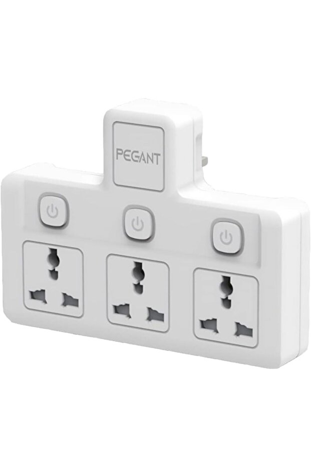 Multi Plug Power Extension Socket Adapter, 3 Way Universal Wall Electrical Extender Outlet, UK 3 Pin Electric Power Sockets for Home, Office, Kitchen (3 Way)- White