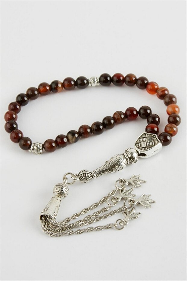 Gldisptm Agate Natural Stone Prayer Beads 6 mm (85124) - Brown