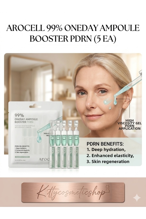 Arosell 99% Oneday Booster Ampoule(Pdrn, 1ml X 5 Pcs(Pdrn-Containing Moisturizing Booster Serum)