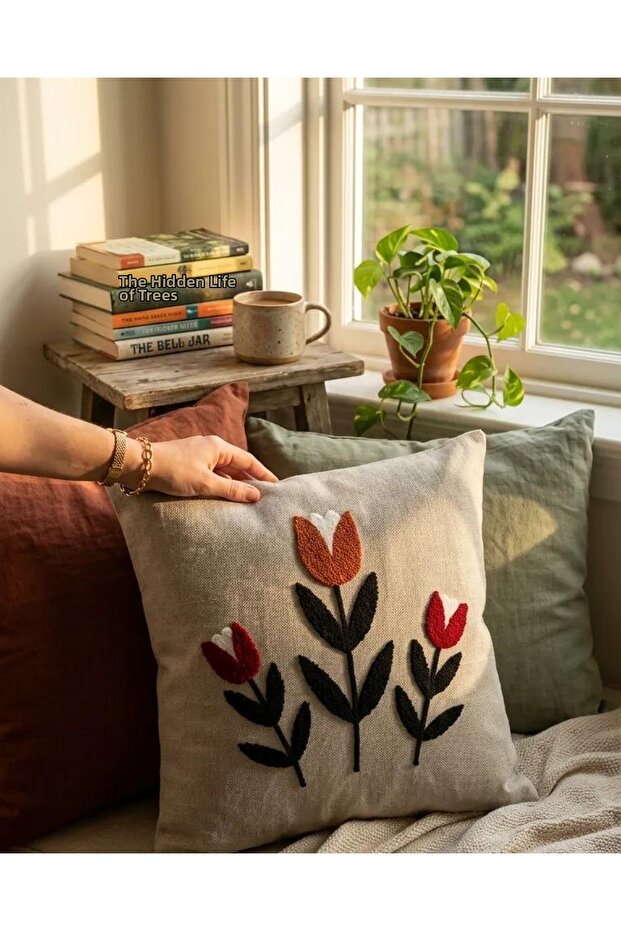 Punch Embroidery Cushion Cover (2 Pieces) 40 cm X 40 cm