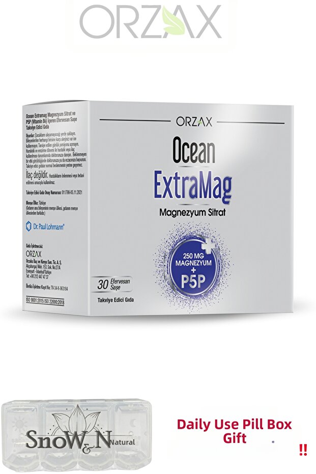 Extramag Magnesium Citrate 30 Sachets + Pill Box Gift