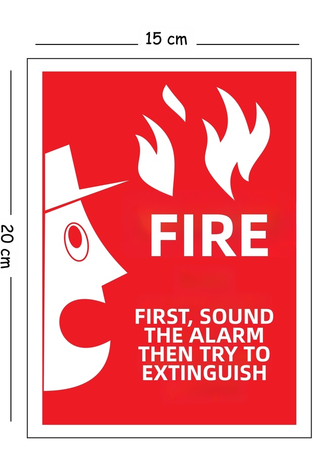 Metal Fire Alert before Extinguishing Try to Put Out the Fire Later 15X20 cm Warning Work Safety Sign