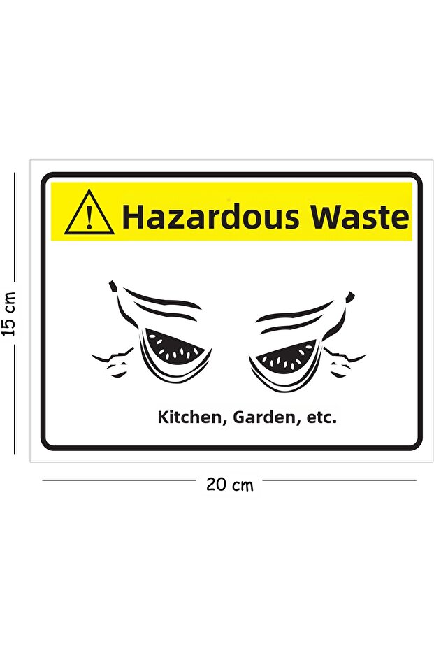 Metal Hazardous Waste Kitchen Garden 15X20 cm Warning Work Safety Sign
