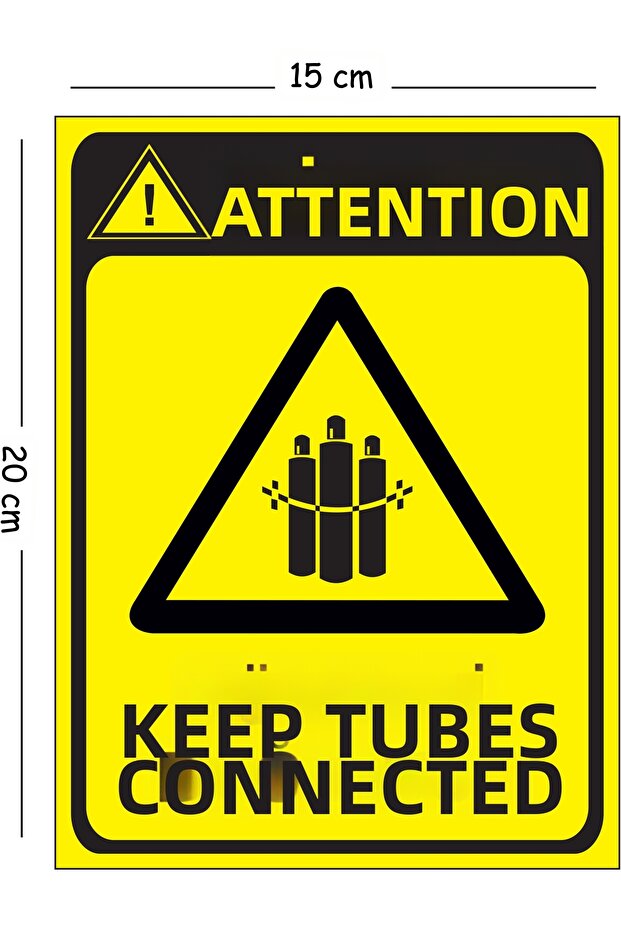 Metal Caution Tubes Hold on to Your Tubes 15X20 cm Warning Work Safety Sign