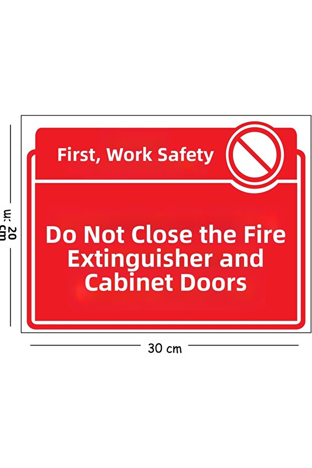 Metal Fire Extinguisher and Close the Cabinets 20X30 cm A4 Warning Work Safety Sign
