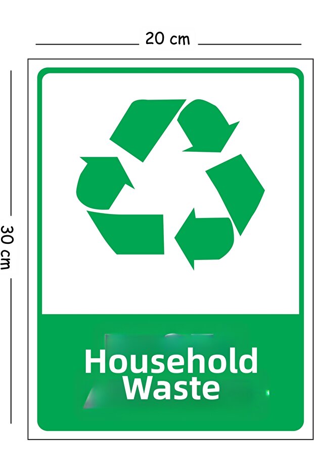 Metal Domestic Waste 20X30 cm A4 Warning Work Safety Sign