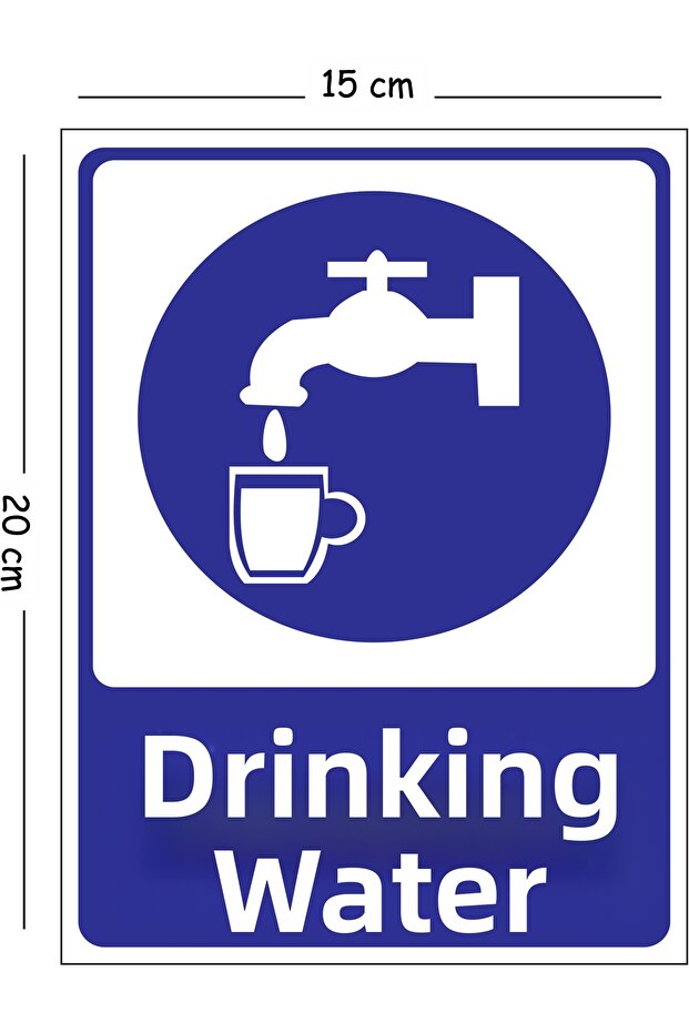 Metal Drinking Water 15X20 cm Warning Occupational Safety Sign