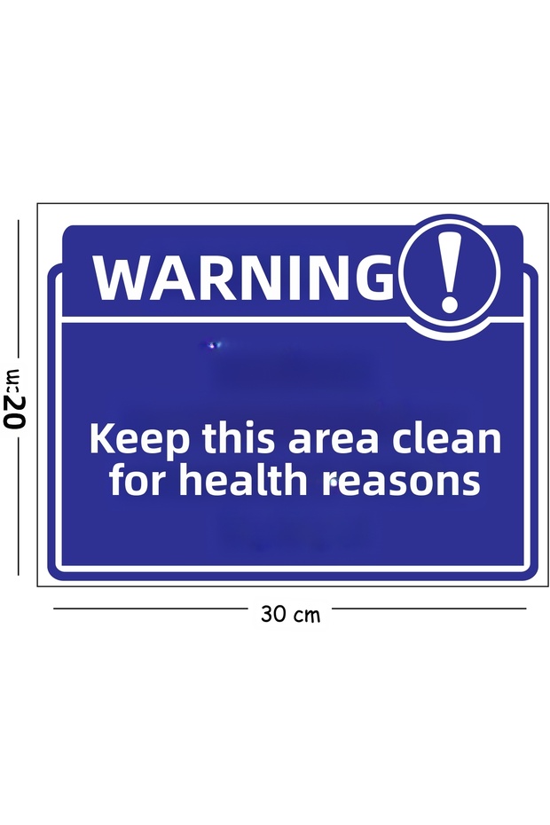 Metal Keep This Area Clean for Health Reasons 20X30 cm A4 Warning Work Safety Sign