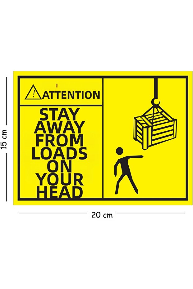 Metal Caution Keep Away from Loads on the Roof 15X20 cm Warning Work Safety Sign
