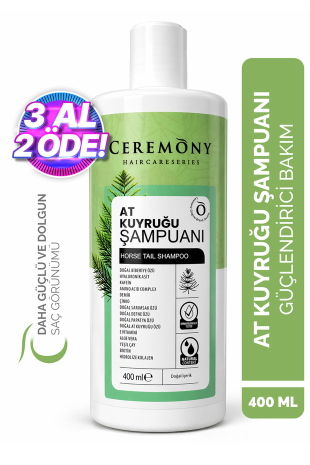 15 Ingredient Shampoo with Ponytail, Rosemary and Hyaluronic Acid 400ml