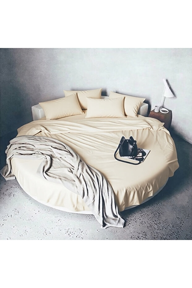 100% Cotton Satin 6 Piece Double Premium Duvet Cover Set Round