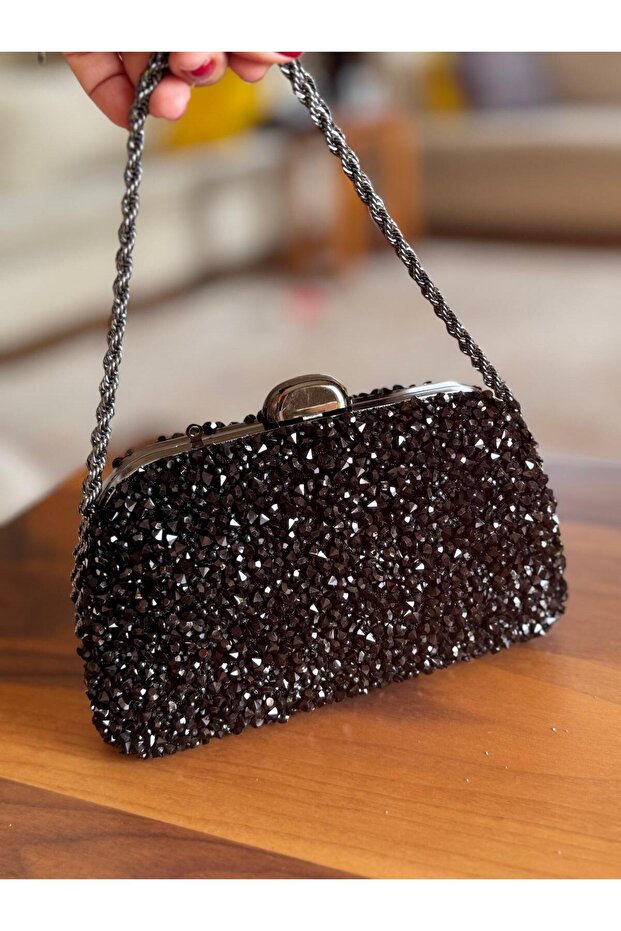 Evening Dress Stone Bag Chain Hanger Stylish Design Double Sided Stone.