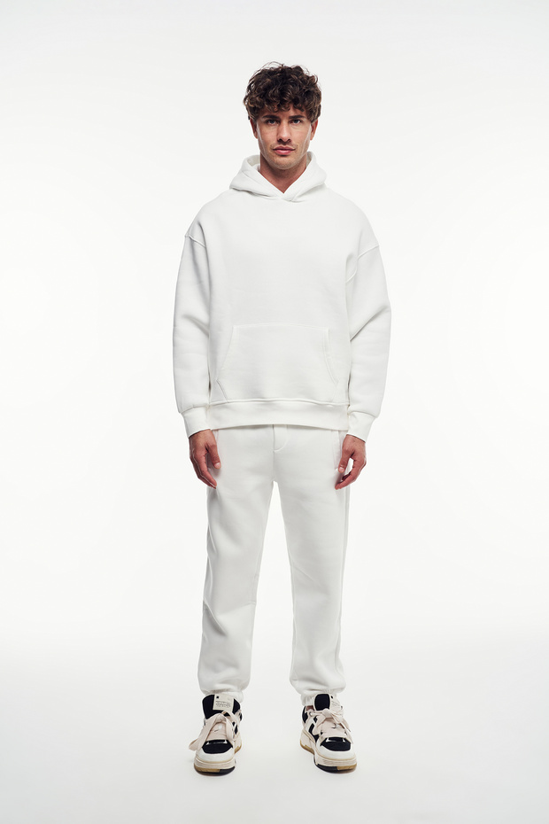 Basic Kangaroo Pocket Hooded Sweatshirt
