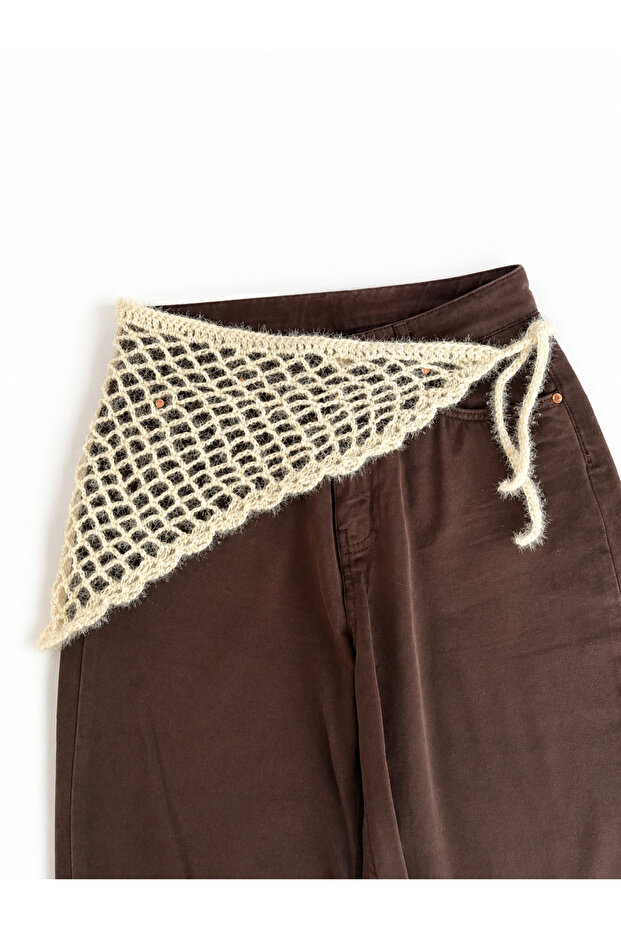 Knitted Mesh Model Bandana, Waist Accessory, Glittery Handmade