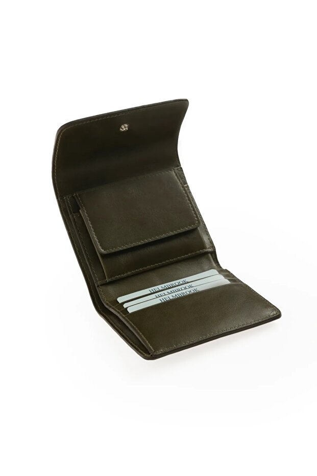 Women's Genuine Leather Large Wallet with Flap and Zipper, Rfid Protected, Eleanor Khaki
