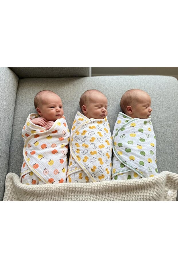 3-Pack Heart Twill Organic Cotton Swaddle Blanket