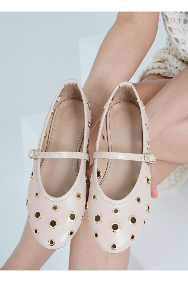 Women's Leather Single Strap Troc Low Heel Daily Ballet Flats Byndkp845