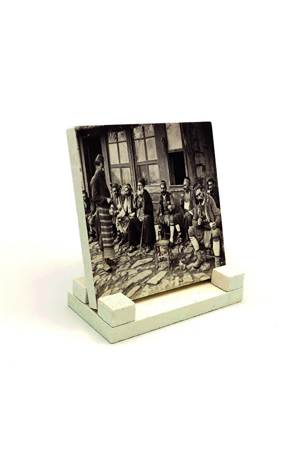 A Coffee House in Istanbul Officially Printed Stone Tabletop 10X10 Krt-136