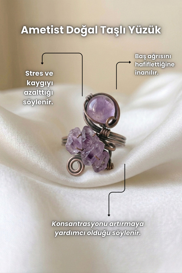 Natural Stone Fairyland Ring (Adjustable) Pink Quartz Amethyst Opalite Aventurine Lapis Lazuli