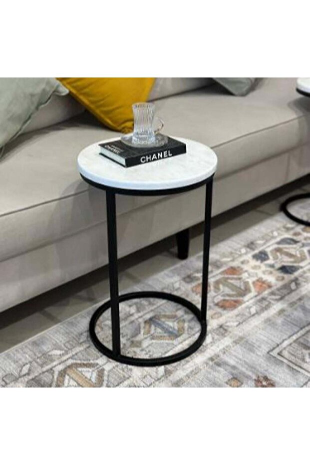 Black Matte Service Table - 2