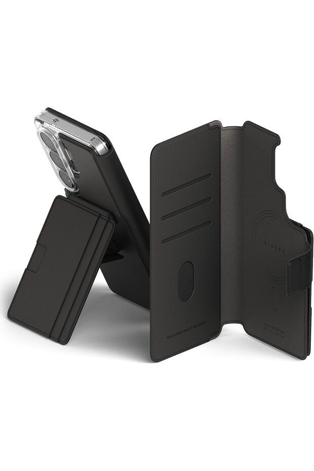 Folio Stand Wallet Magnetic case for Samsung Galaxy S26 Ultra -Black