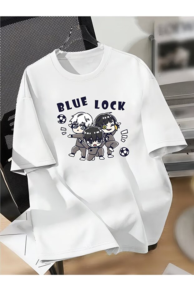 تي شيرت مطبوع عليه Anime BlueLock للجنسين مقاس كبير