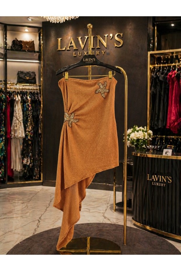 Golden Aura Draped Dress
