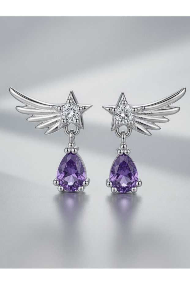 Korean Stainless Steel Angel Wing Earrings for Women