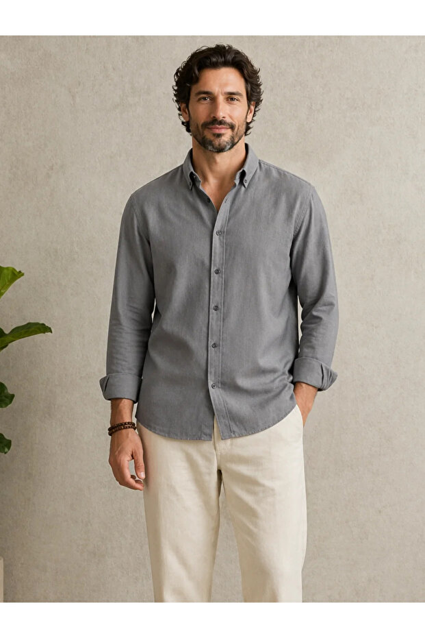 Oversize Smoked Woven Shirt