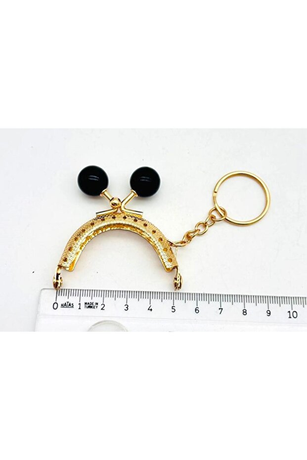 5 cm Keychain Wallet Clip Light Gold Color Black Bulk