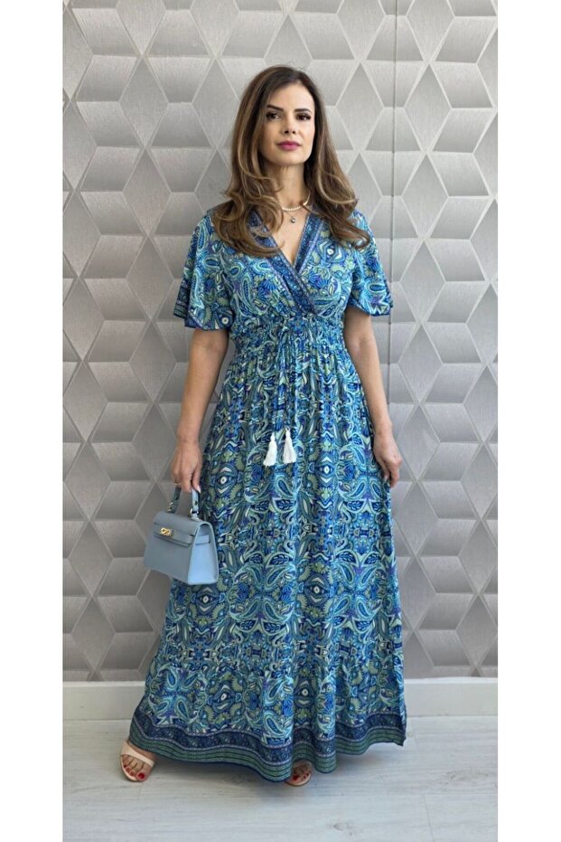 Rochie lunga cu imprimeu Indian - 2