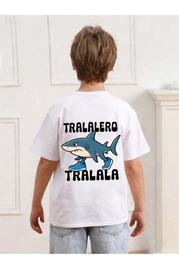 Tralalelo Tralala Printed Crew Neck 100% Cotton Short Sleeve Kids and Teenagers T-Shirt