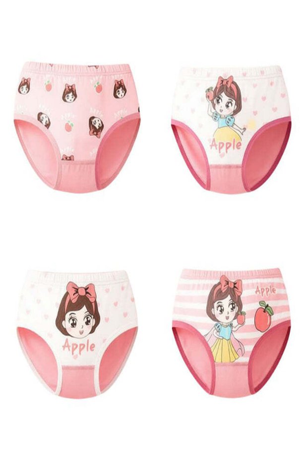 Girls Cotton Apple Girl Print Pack of 4