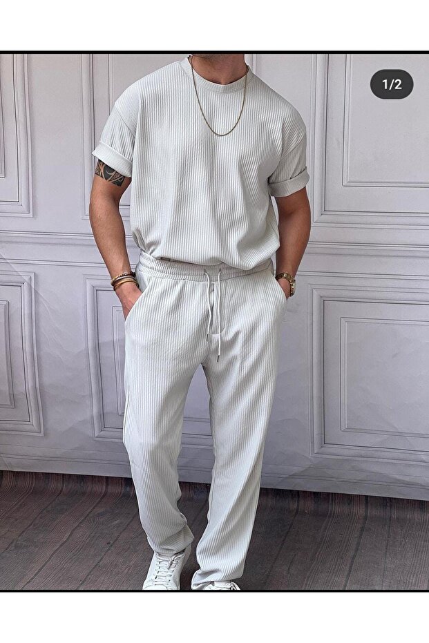 Thick Wick Patterned T-Shirt Top and Bottom Set