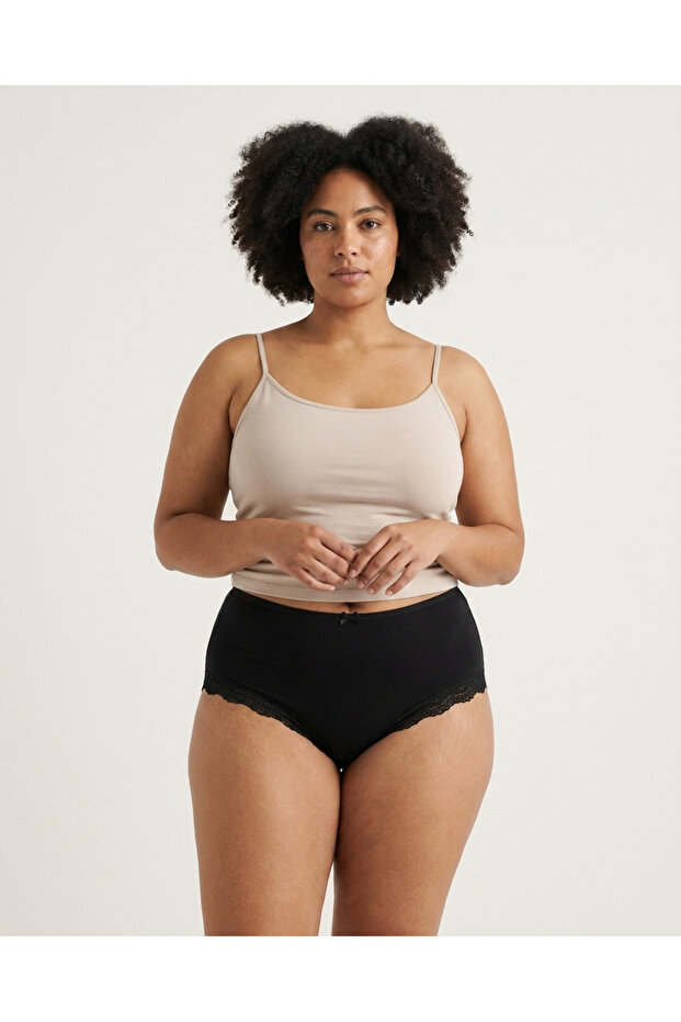 Plus Size Lace Women's Panties with Elastic Waistband