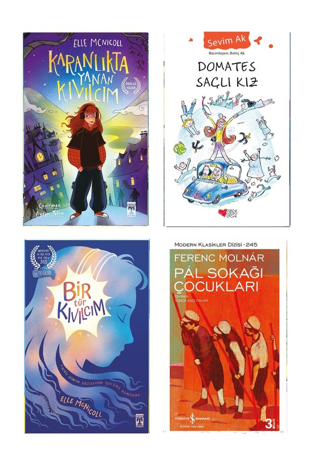 4-5-6Th Grade Reading Set Karanlıkta Yanan Kıvılcım Domates Saçlı Kız Bir Tür Kıvılcım Pal Sokağı Çocukları 4 Books