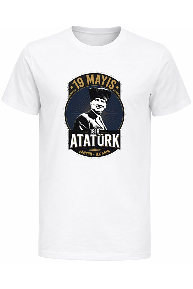 Samsun First Step Round Printed 19 May Ataturk Printed Cotton T-Shirt