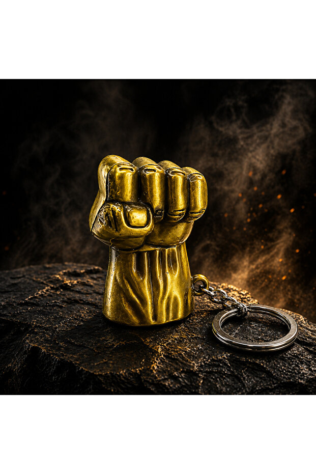 Power Symbol Fist Keychain Metal Premium Design Stylish Men's Accessory