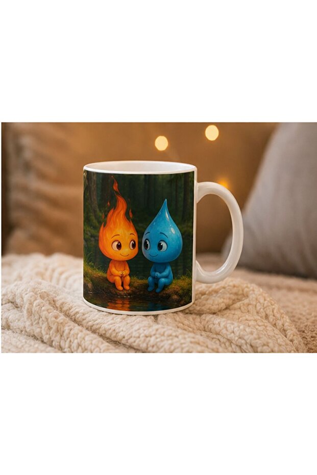Fire & Water Friendship Themed Cute Mug