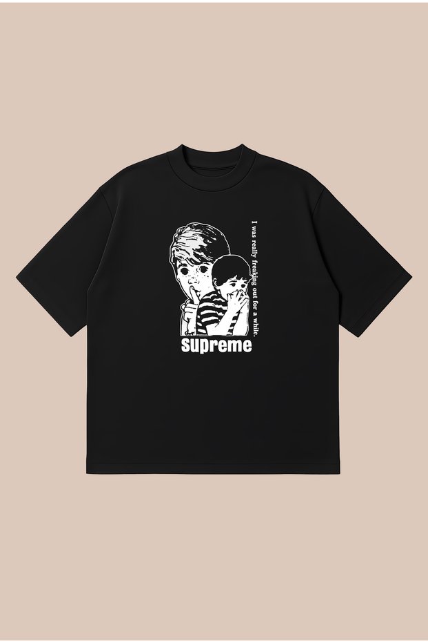 Supreme Freaking Out Boxy Fit Oversize Unisex 100% Cotton Tshirt – Printed T-Shirt | Streetwear