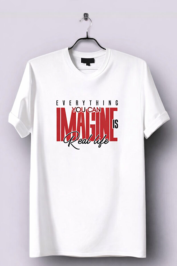 Oversize Unisex T-Shirt Crew Neck Imagine Printed Premium Cotton Tshirt